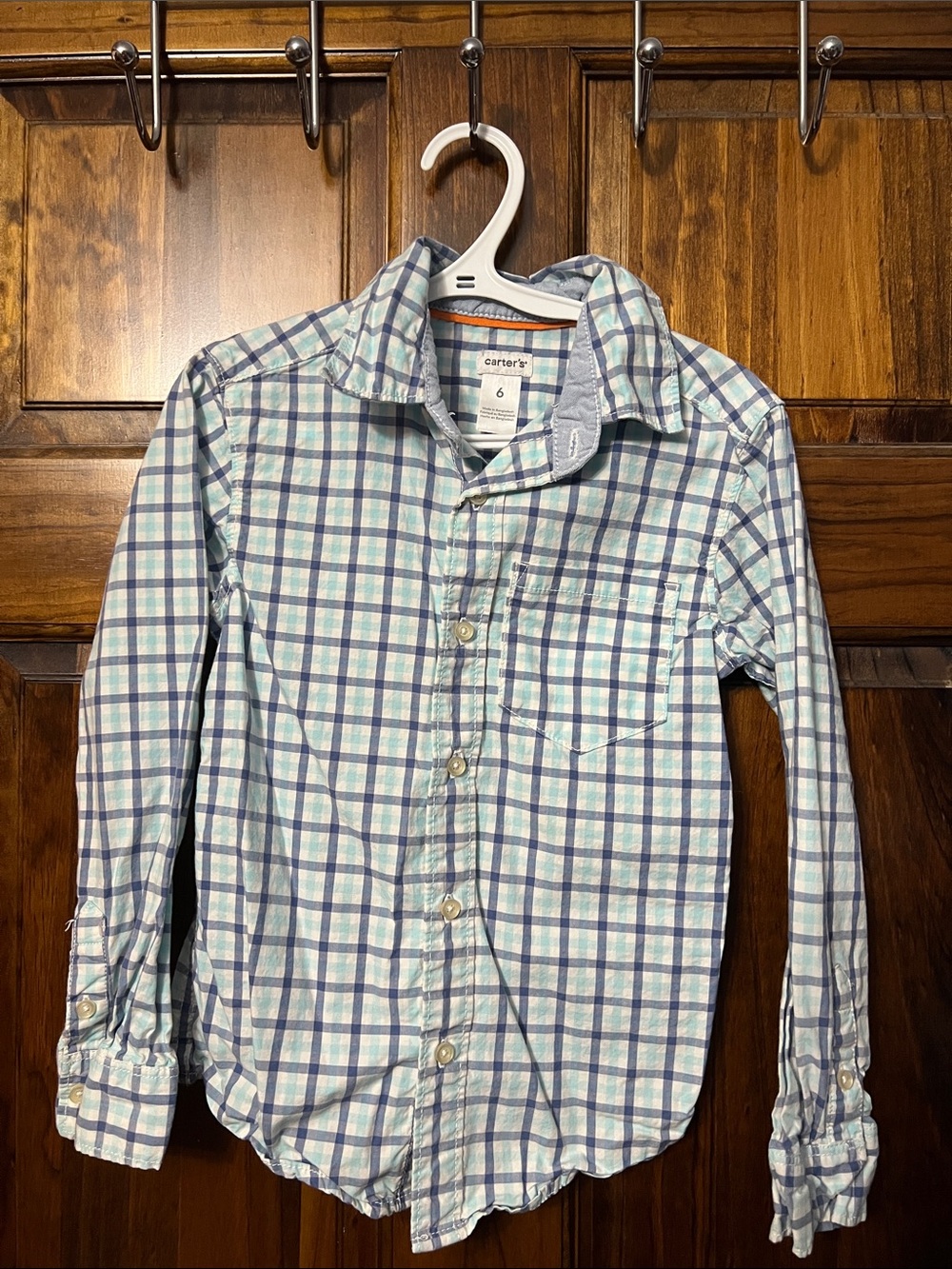 Carter's Boys Plaid Button-Down Shirt - Blue/Green